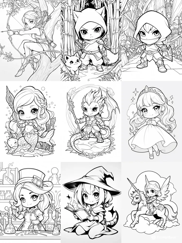 Bold Line Art For Creative Colorings