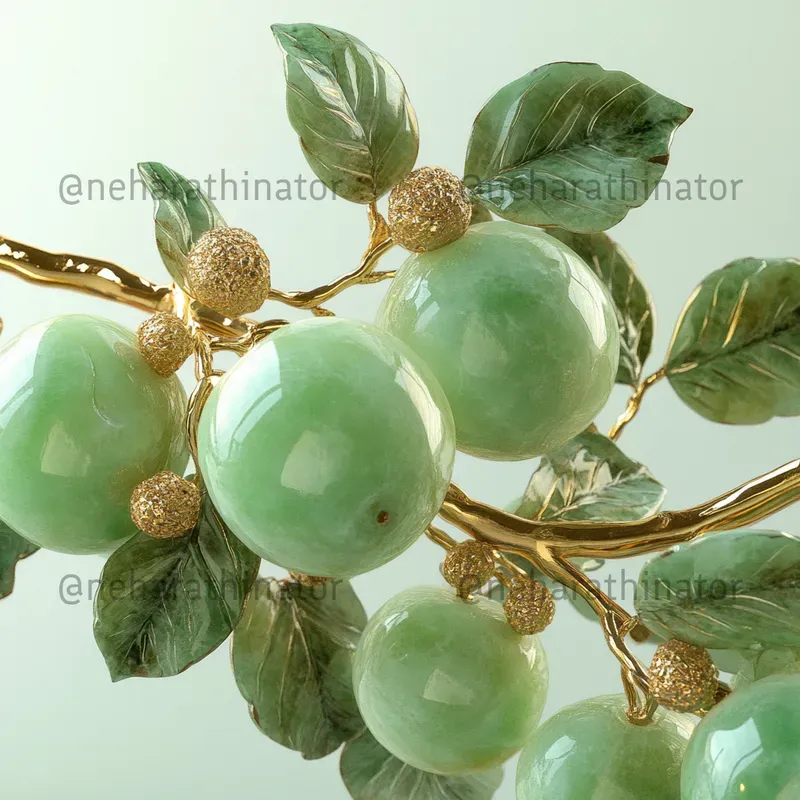 Jade Sculptures With Gilded Accents