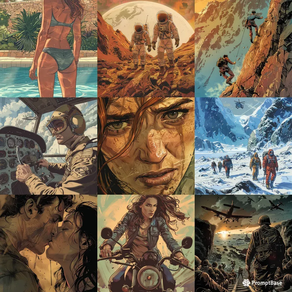 Realistic Adventure Comic Illustrations