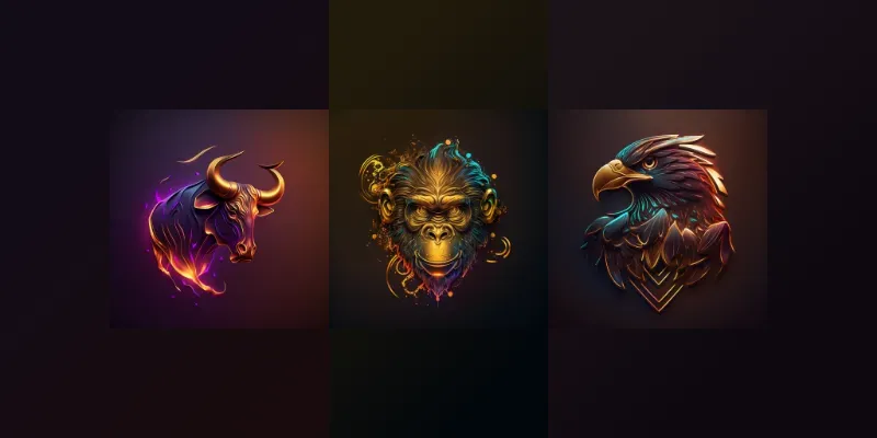 Vibrant Golden Glowing Logos generated by undefined