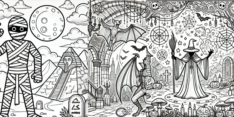 Halloween Drawings For Coloring generated by undefined