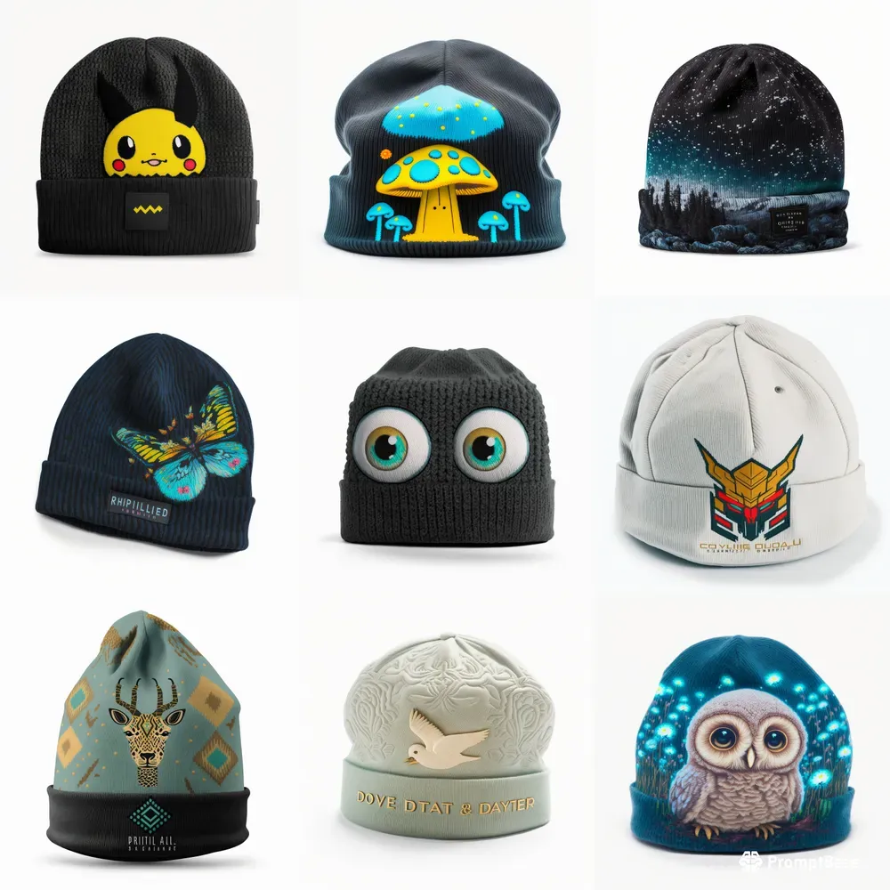 Beautiful Embroidered Beanie Designs