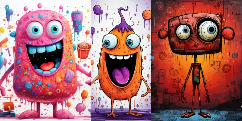 Quirky Playful Cartoon Characters generated by undefined