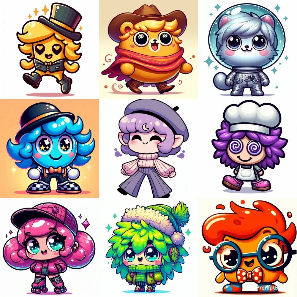Bubbly Cartoon Characters
