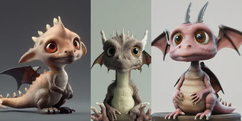 3D Mythical Creature Characters generated by undefined