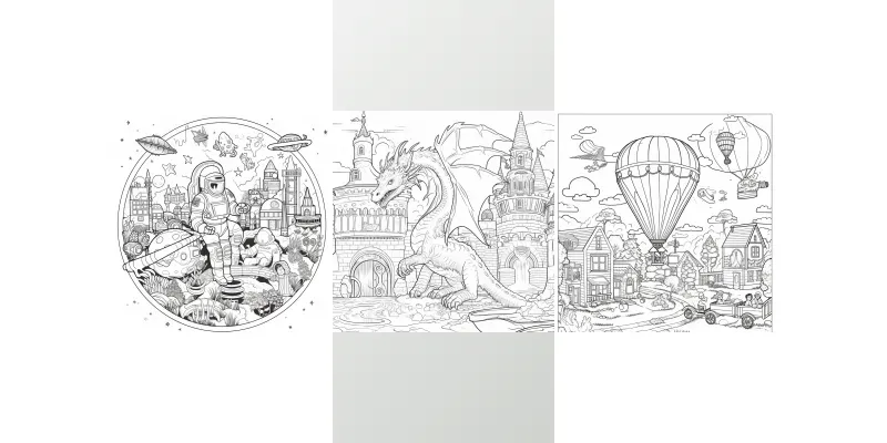 Coloring Book Illustrations For Kids generated by undefined