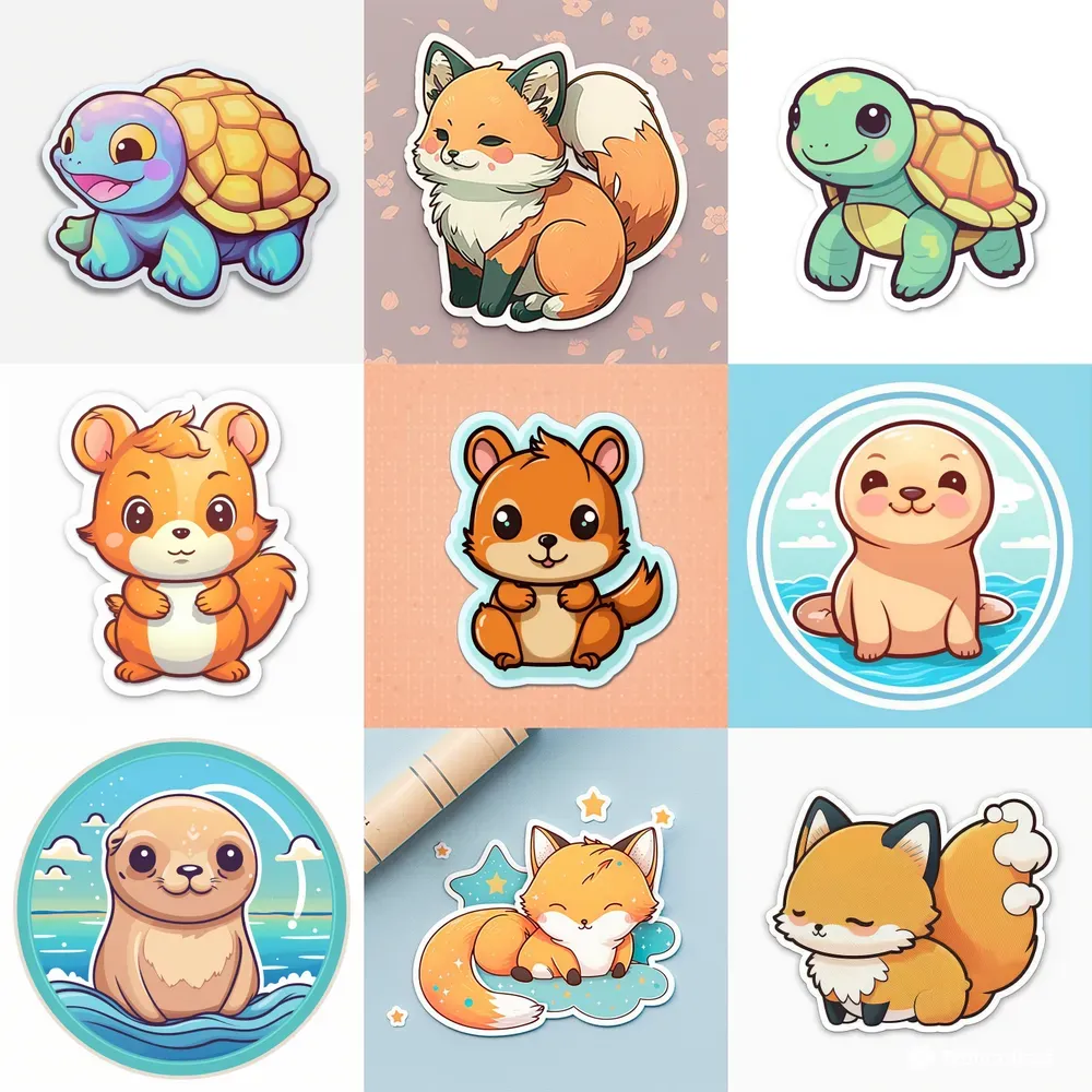 Cute Baby Animals And Stickers