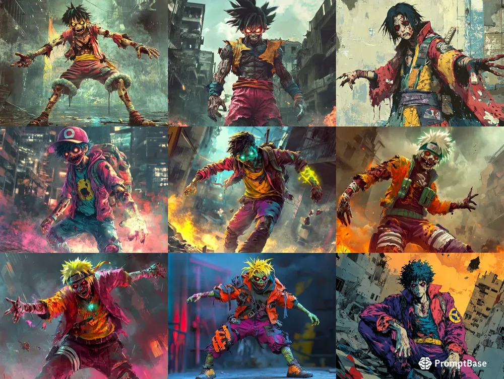 Whimsical Shonen Anime Zombie Heroes