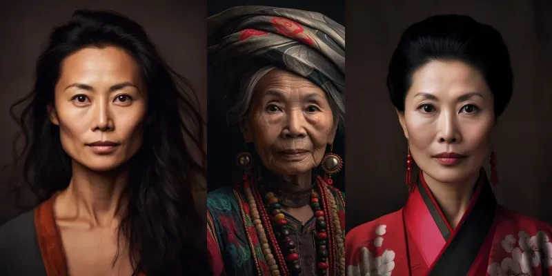 Photorealistic Traditional Chinese Women generated by undefined