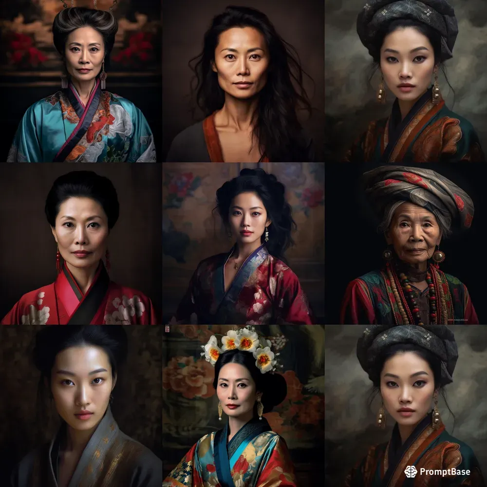 Photorealistic Traditional Chinese Women