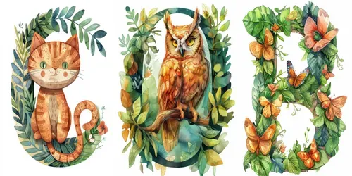 Watercolor Alphabets For Children generated by midjourney