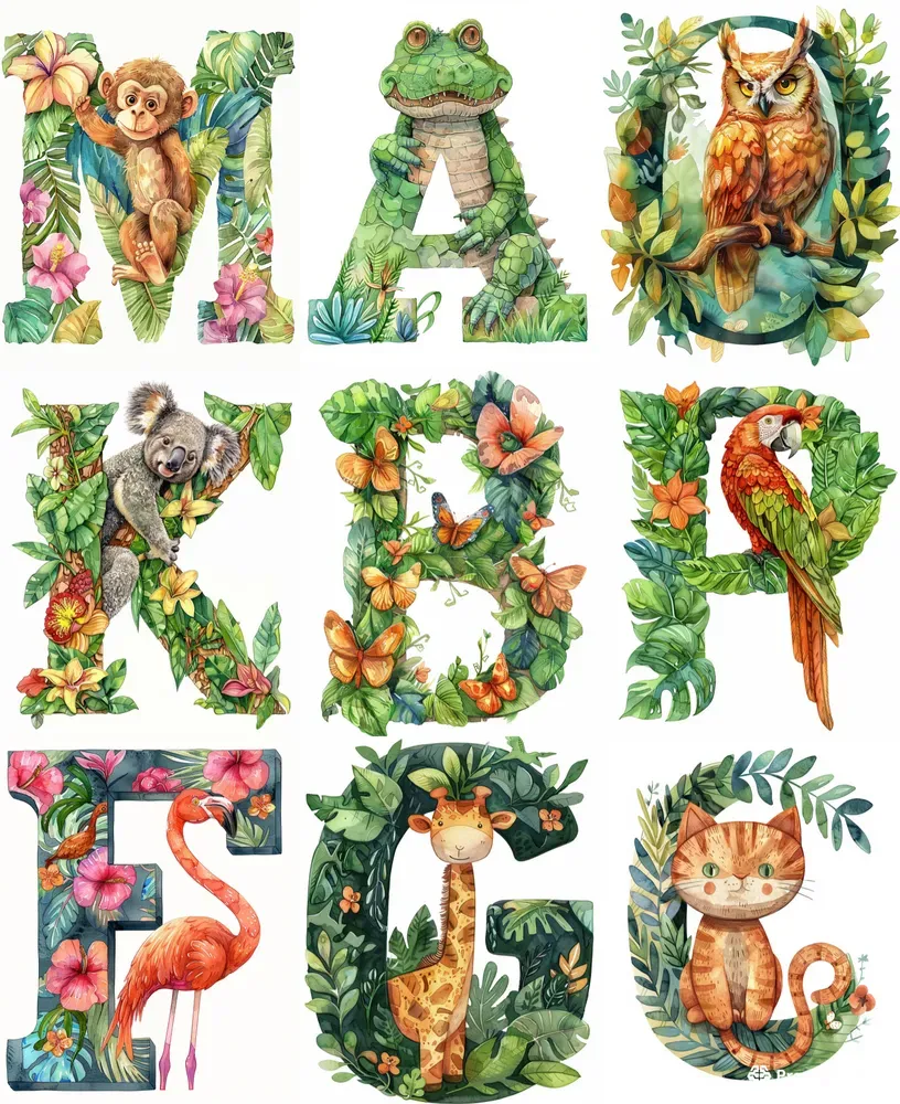 Watercolor Alphabets For Children