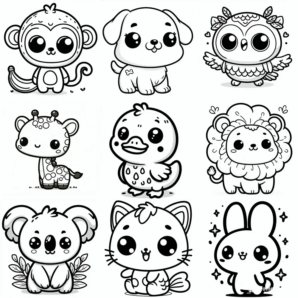 Adorable Animal Coloring Pages