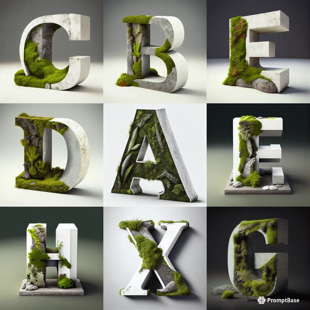 3D Green Letter Style Logos