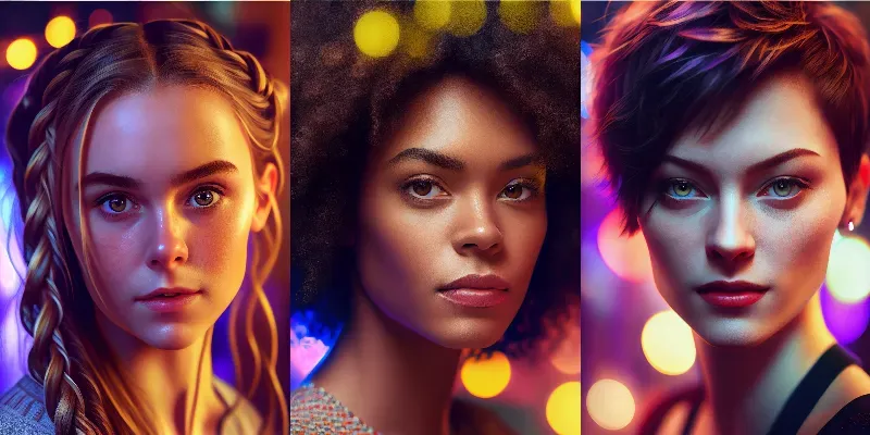 Beautiful Female Portraits generated by undefined