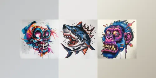 Newschool Cartoon Tattoos generated by midjourney