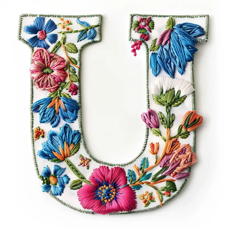 Cottagecore Embroidery Alphabet Letters