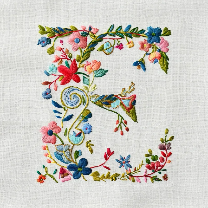 Cottagecore Embroidery Alphabet Letters