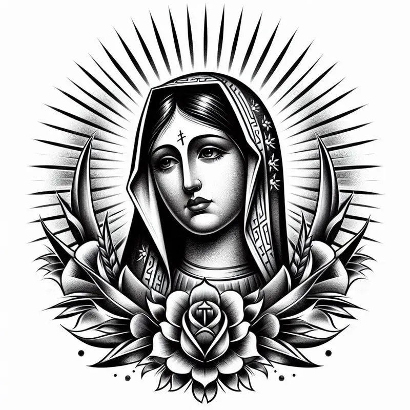 Traditional Chicano Black Grey Tattoos