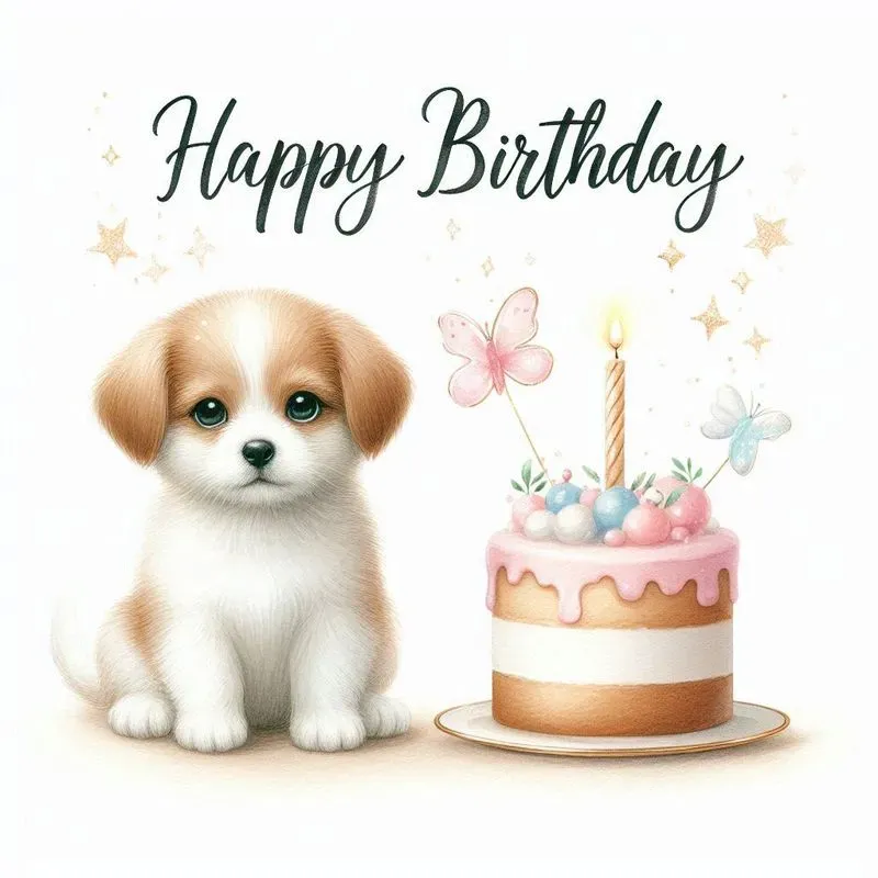 Cute Birthday Animals Watercolor Art