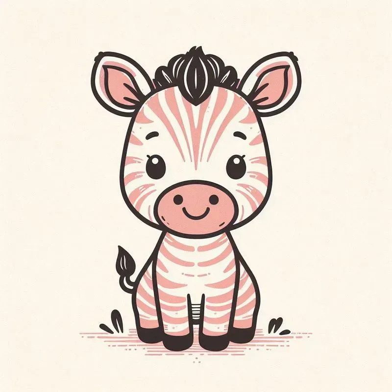 Cute Pastel Line Drawing Animals