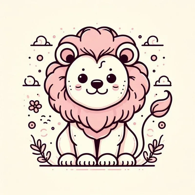 Cute Pastel Line Drawing Animals