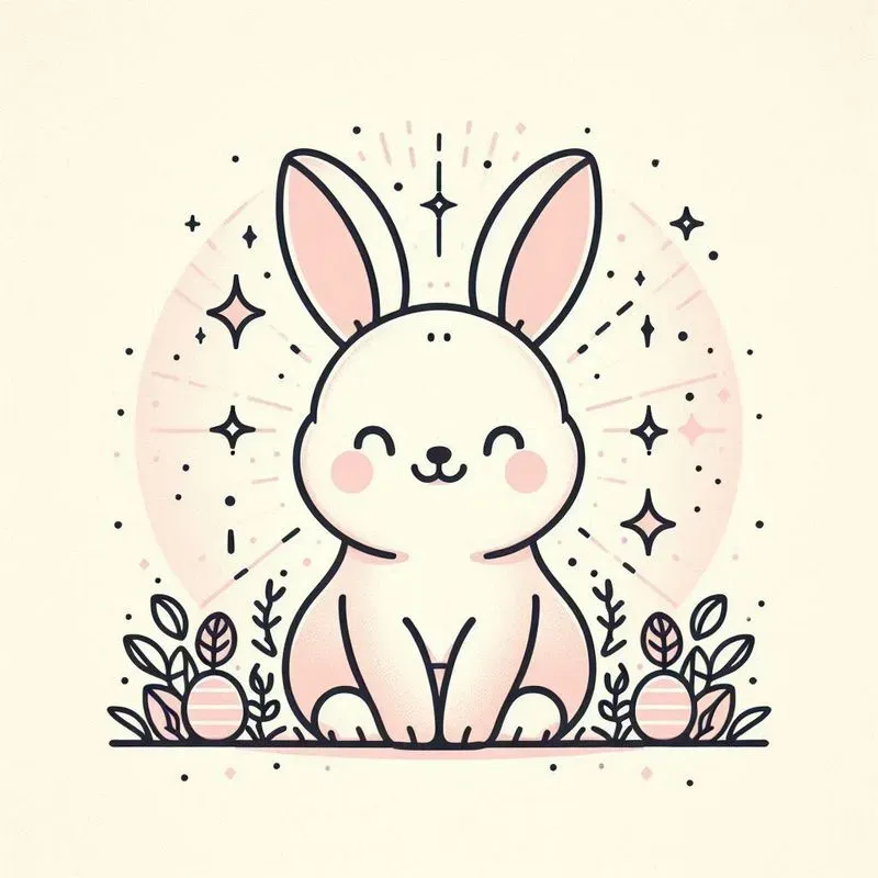 Cute Pastel Line Drawing Animals
