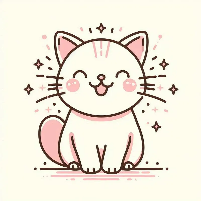 Cute Pastel Line Drawing Animals