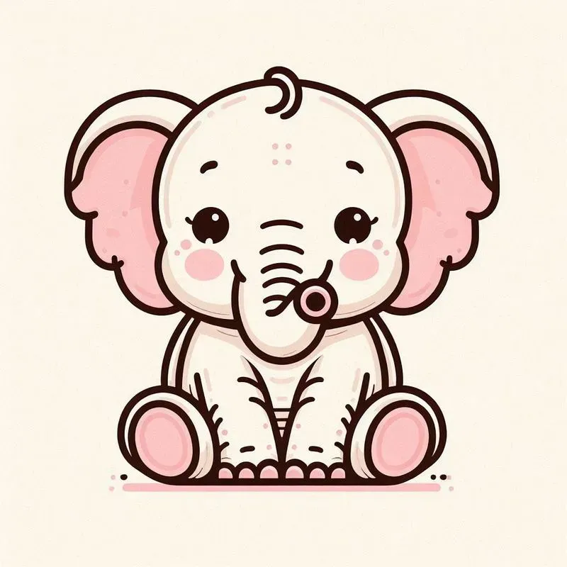 Cute Pastel Line Drawing Animals