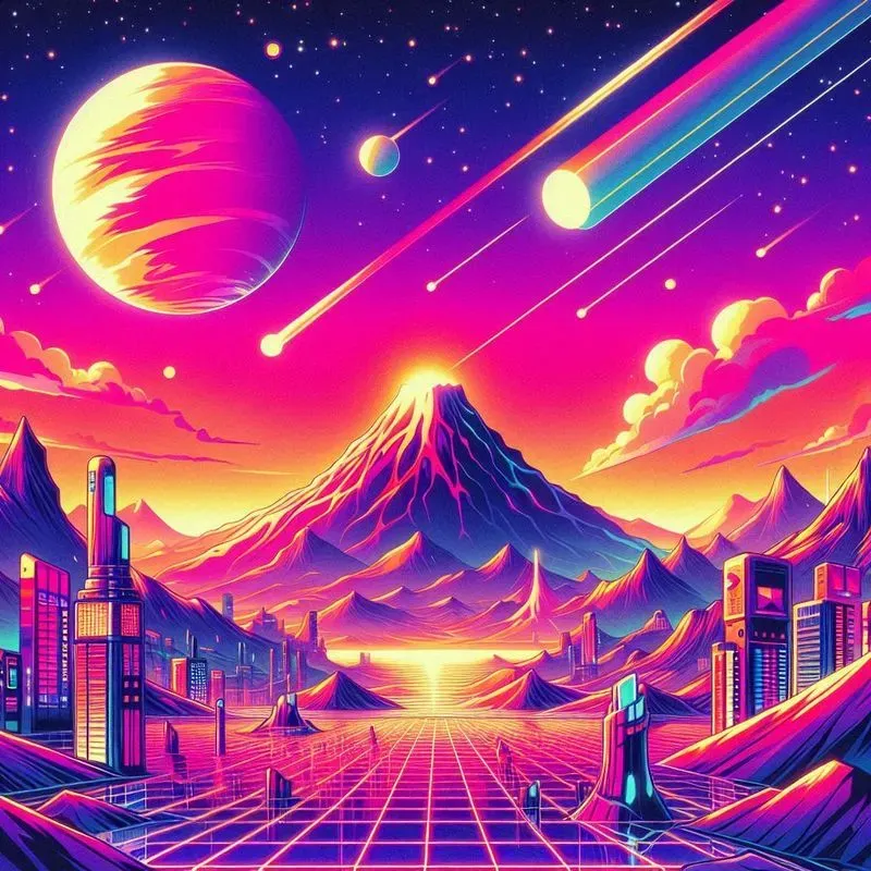 Surreal Retrofuturistic Anime Landscapes