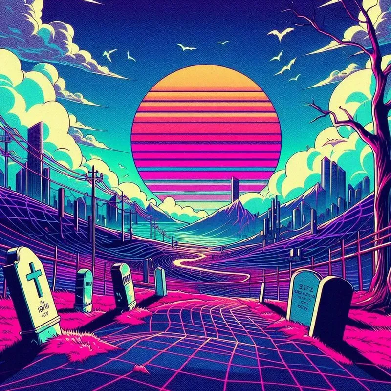 Surreal Retrofuturistic Anime Landscapes