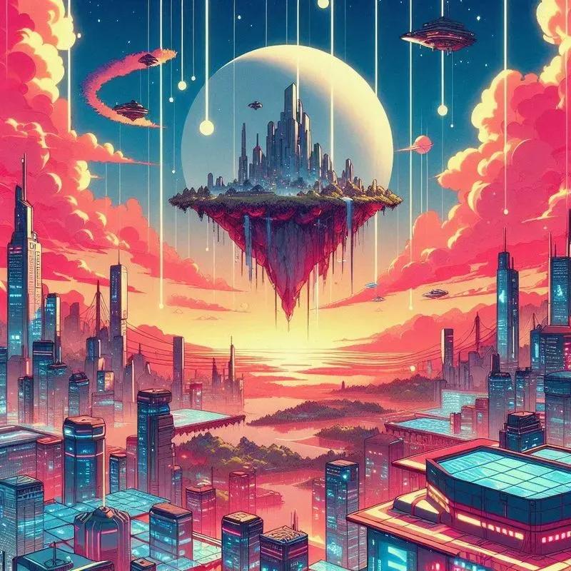 Surreal Retrofuturistic Anime Landscapes