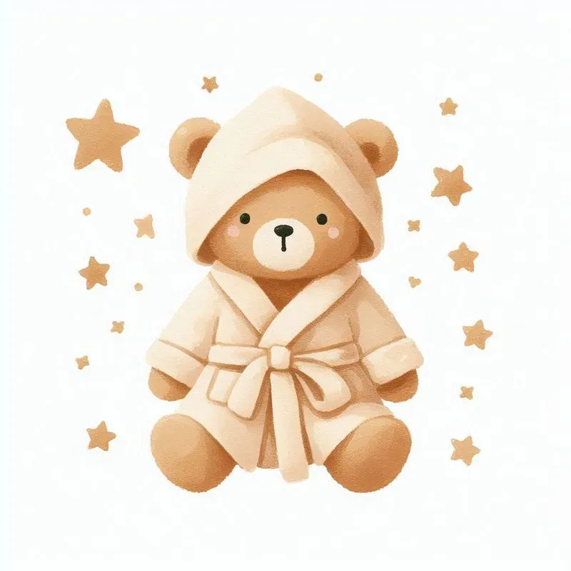 Cute Watercolor Beige Teddy Bear Cliparts