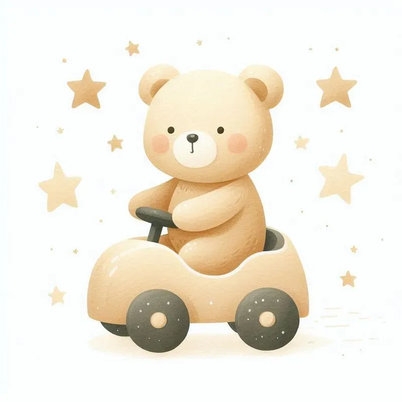 Cute Watercolor Beige Teddy Bear Cliparts