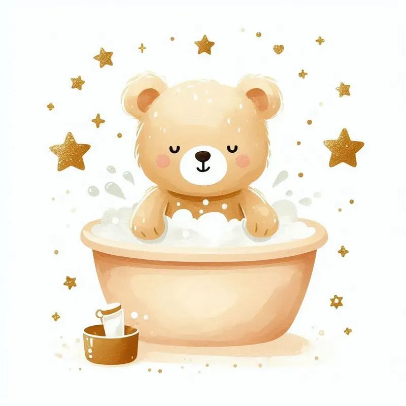 Cute Watercolor Beige Teddy Bear Cliparts