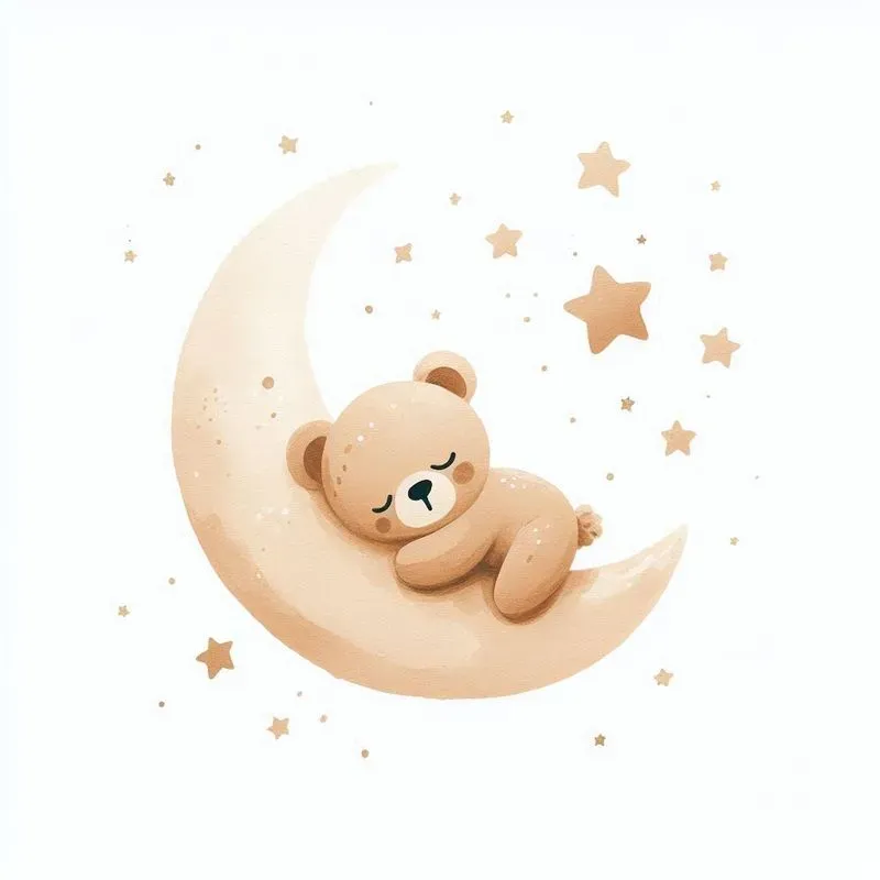 Cute Watercolor Beige Teddy Bear Cliparts