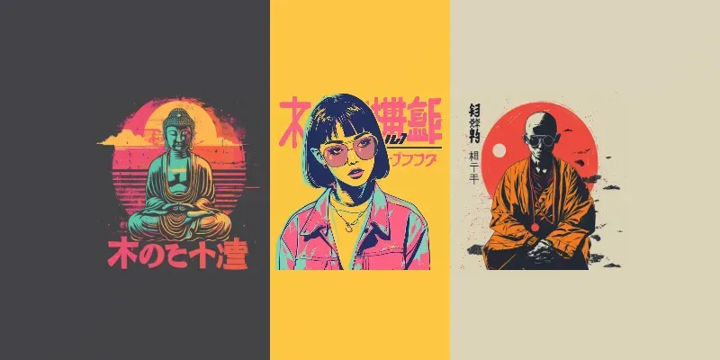 Retro Anime Manga Designs For Tshirts generated by undefined