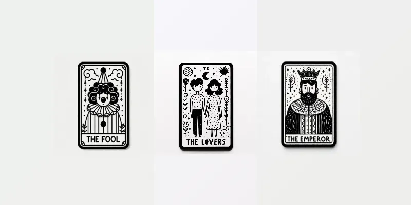 Handdrawn Doodle Tarot Cards generated by undefined