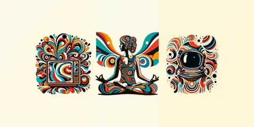 Retro Psychedelic Vector Illustrations generated by dalle