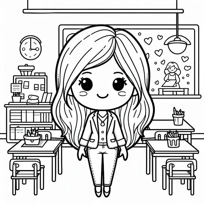 Cute School Coloring Book Pages