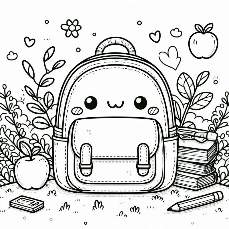 Cute School Coloring Book Pages