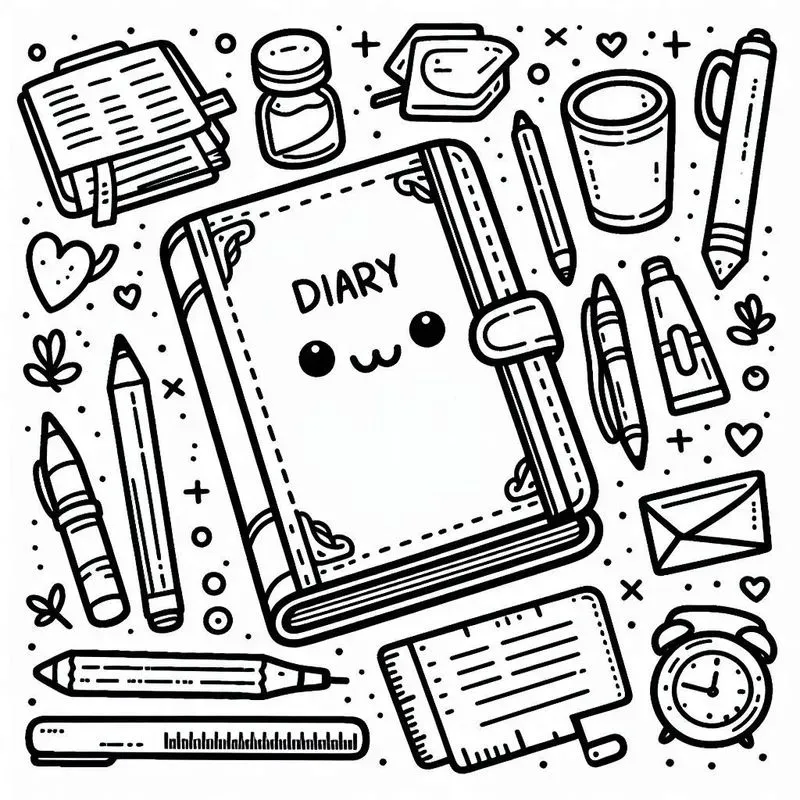 Cute School Coloring Book Pages