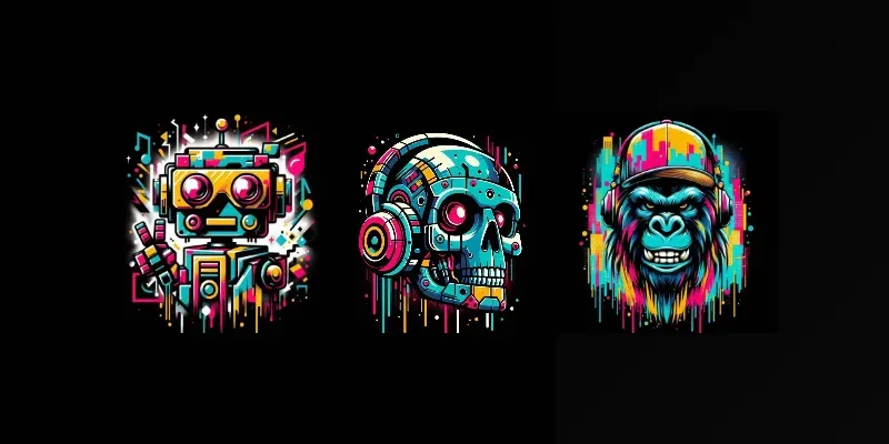 Colorful Graffiti Tshirt Designs generated by undefined