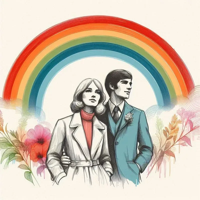 Retro 70s Vintage Rainbow Illustrations