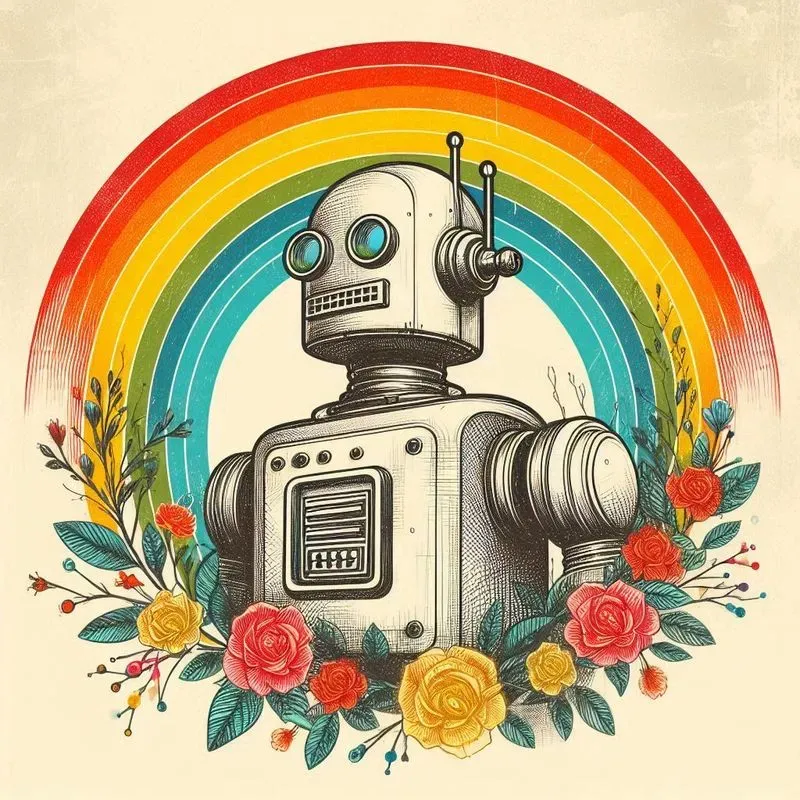 Retro 70s Vintage Rainbow Illustrations