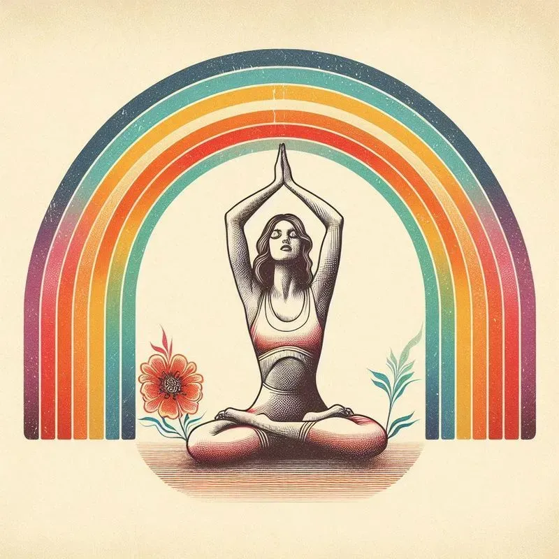 Retro 70s Vintage Rainbow Illustrations