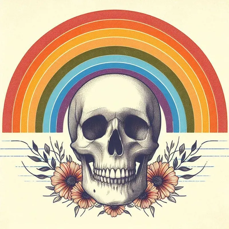 Retro 70s Vintage Rainbow Illustrations