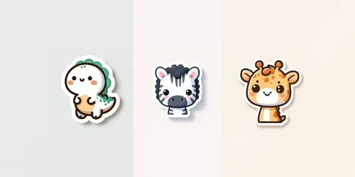 Cute Animal Vector Die Cut Stickers generated by dalle