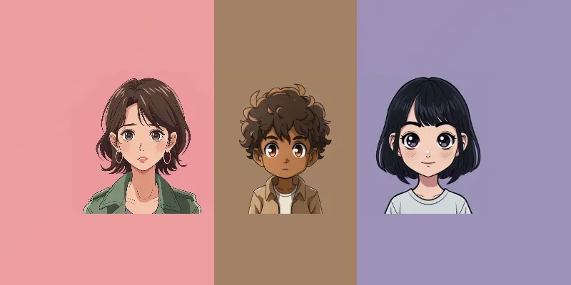 2D Anime Manga Avatar Profile Pictures generated by undefined