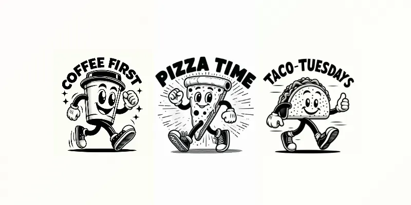 Retro Mascot Cartoon T-shirts With Text generated by undefined